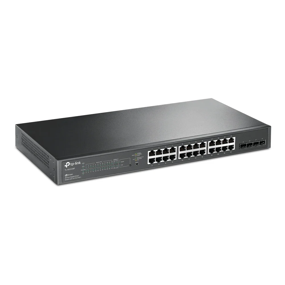 TP-Link JetStream -28-Port-Gigabit-Smart-PoE-Switch mit 4 SFP-Slots