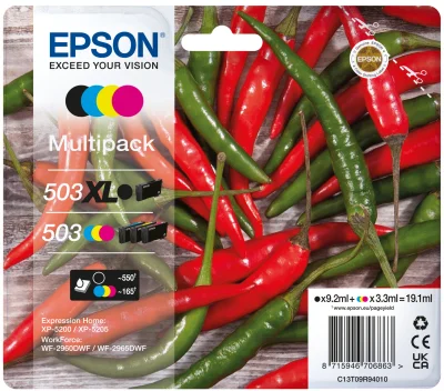 Epson 503 XL Druckerpatrone 4 Stück(e) Original Hohe (XL-) Ausbeute Schwarz, Cyan, Magenta, Gelb