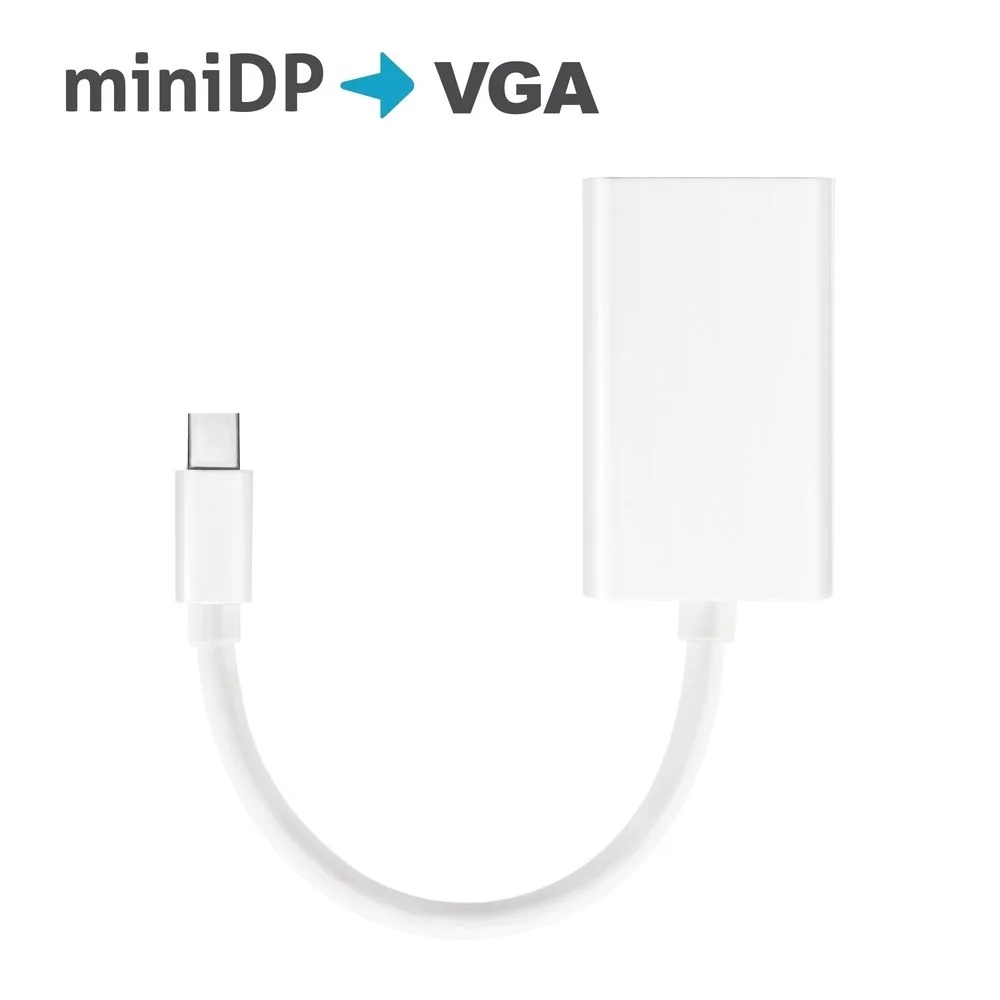 Zertifizierter 2K mini DisplayPort/VGA-Adapter, weiß
