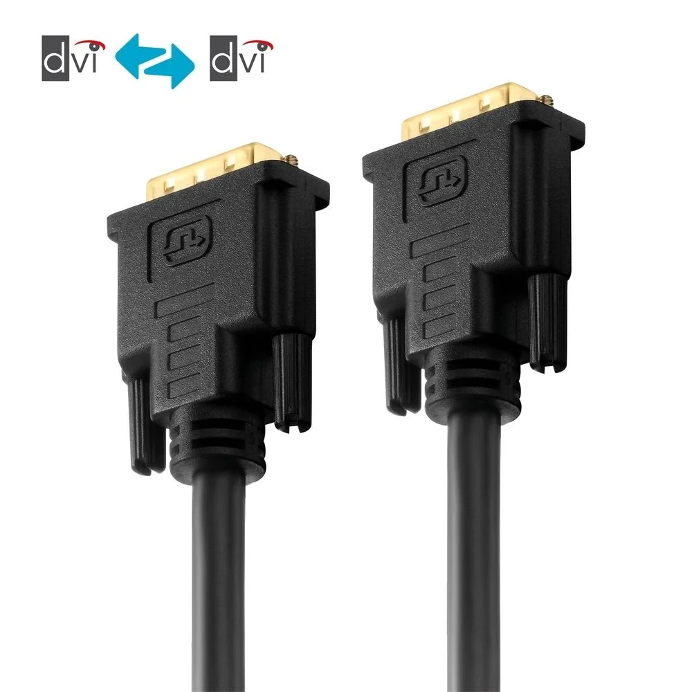Zertifiziertes 2K DVI Dual Link Kabel - schwarz, 0.50m