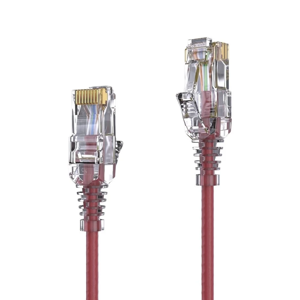 Premium Slim Cat.6 Patchkabel, RJ45, UTP, LSZH - 0.50m, rot