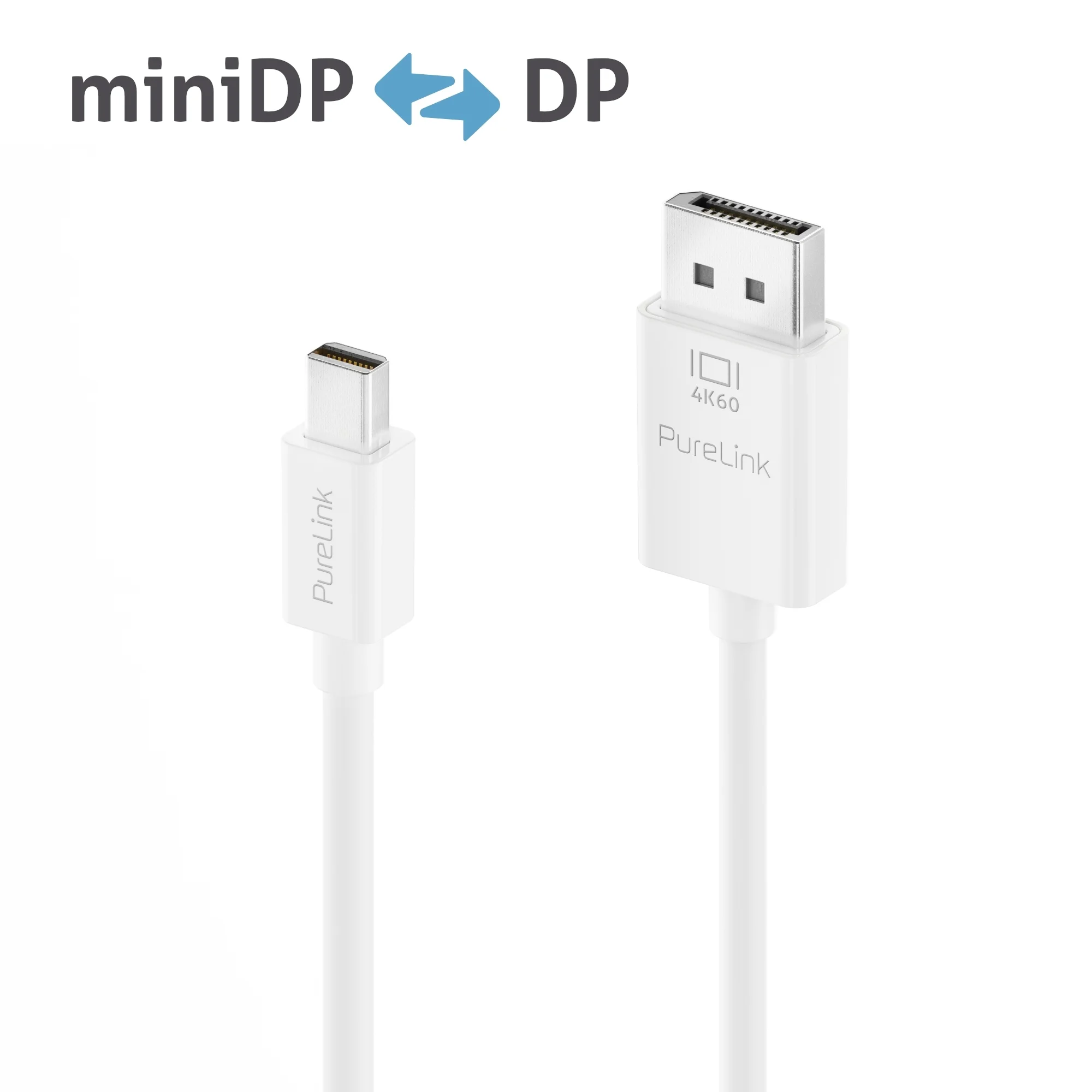 Premium 4K mini DisplayPort / DisplayPort Kabel – 1,50m, weiß