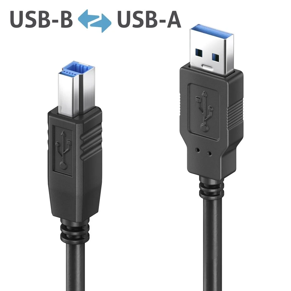 Premium Aktiv USB 3.2 USB-A / USB-B Kabel - 10.0m, schwarz