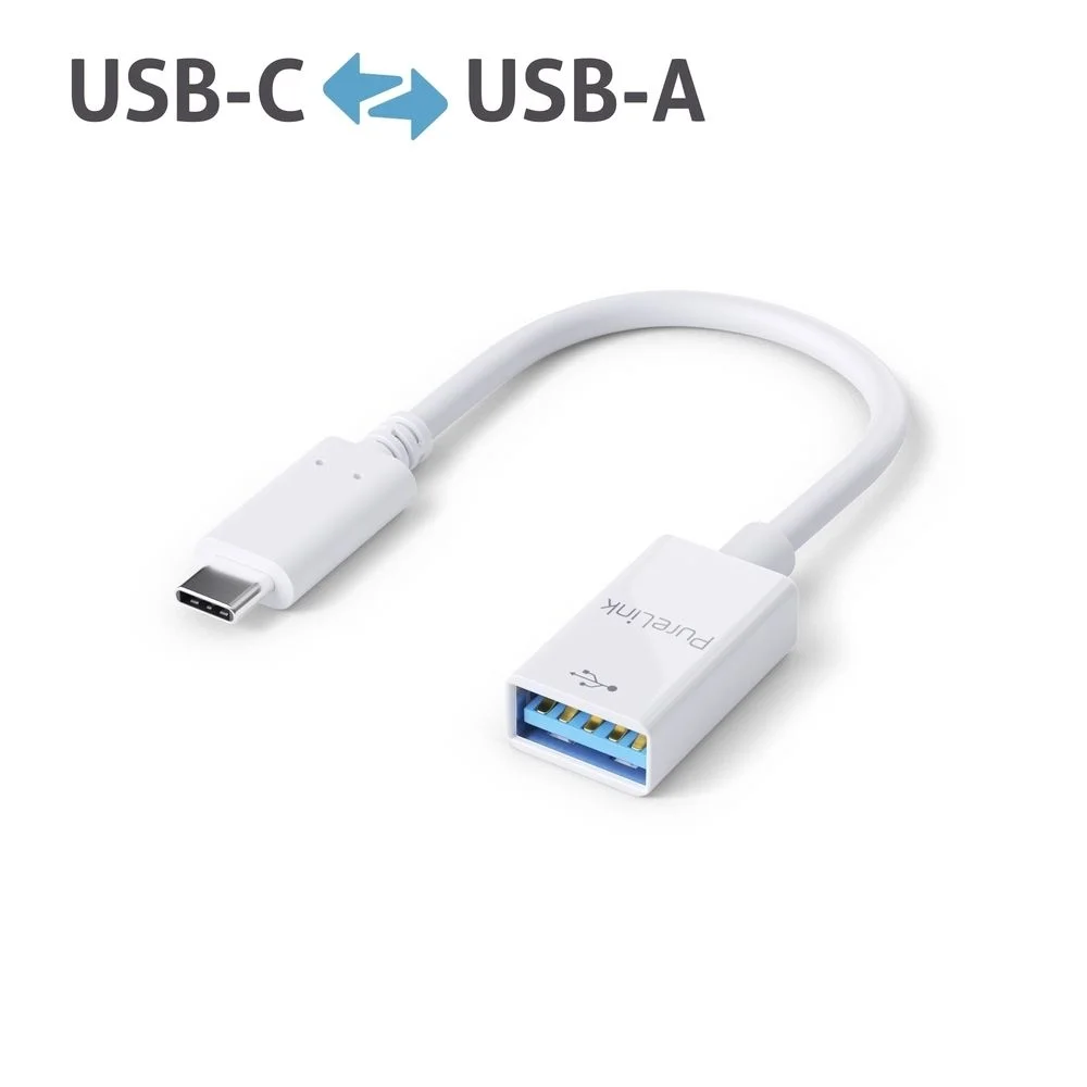 Premium USB v3.2 USB-C / USB-A Portsaver Adapter, weiß