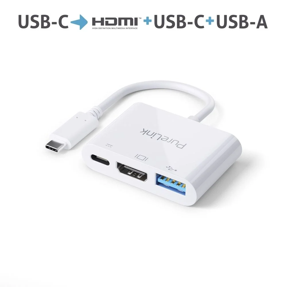 Premium Active 4K USB-C / Multimedia Portsaver Adapter, weiß