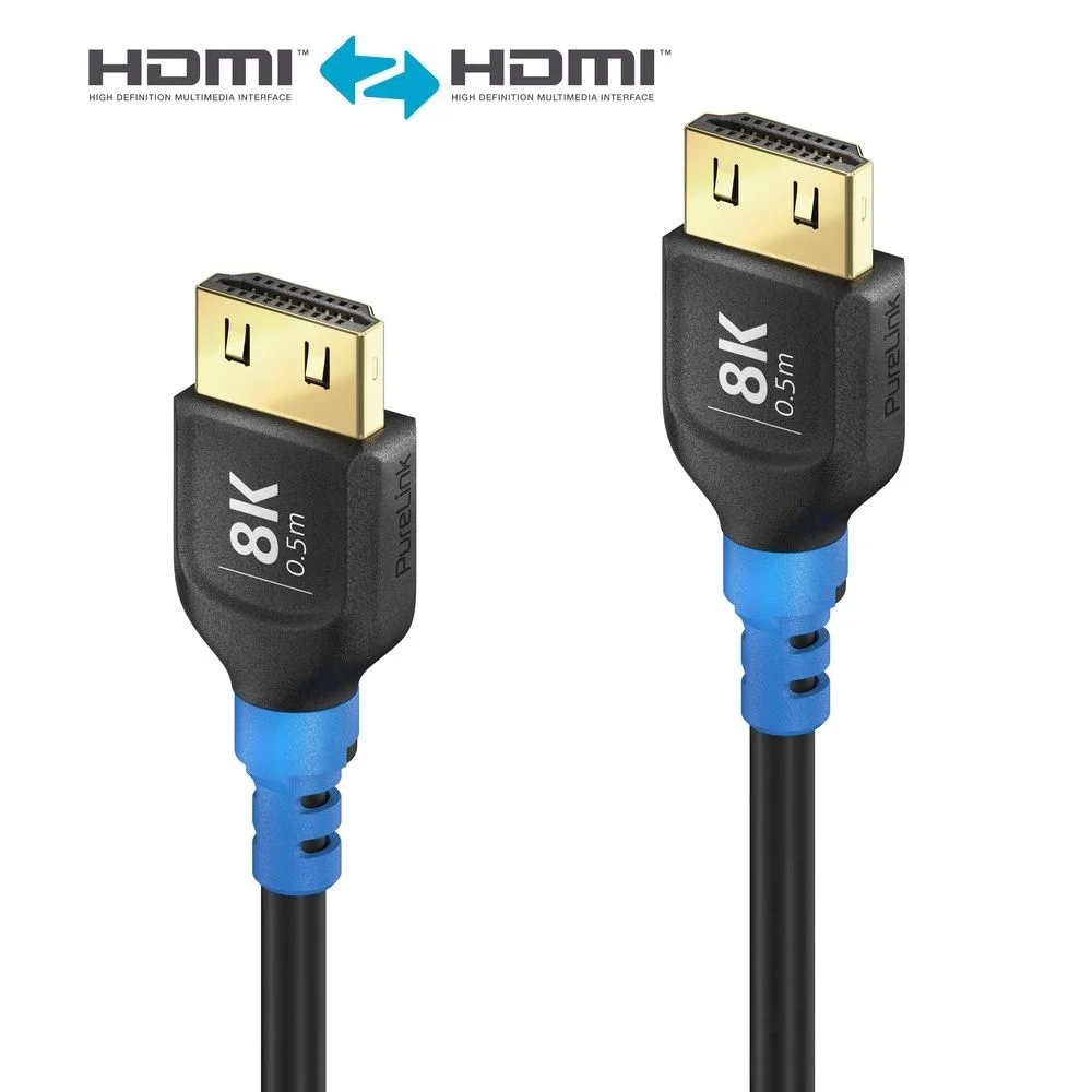 8K Ultra High Speed HDMI Kabel, schwarz, 0.50m, Single Cable