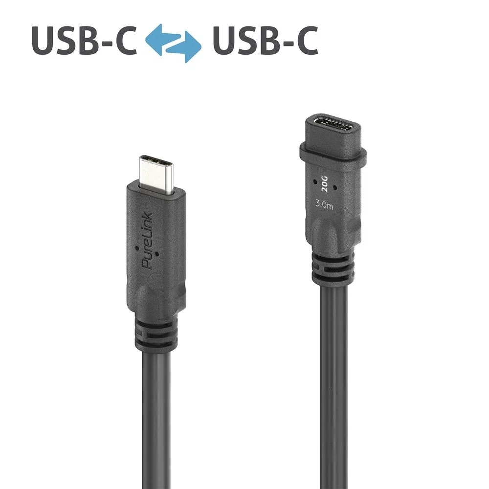 Premium USB4 Gen2 Micro Coax USB-C Stecker / Buchse Verlängerungskabel, 3.00m