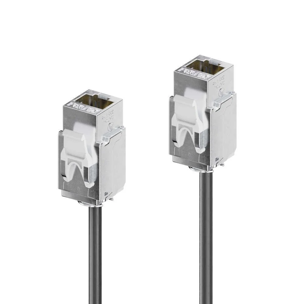 mediahub2 | Cat.6a F/F-Pigtail-Kabel – 0.30m, schwarz