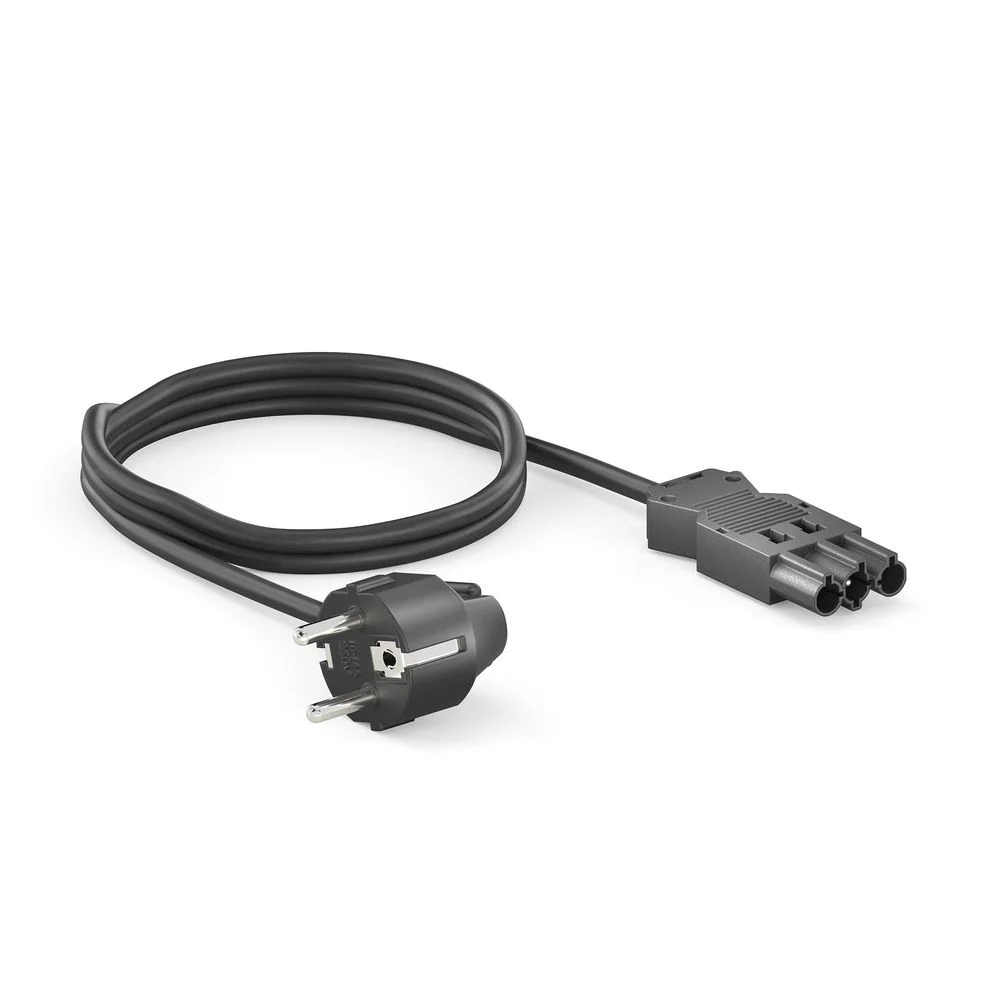 Sicherheitsstecker 90° auf GST18 Buchse Stromkabel - 1.50m, schwarz