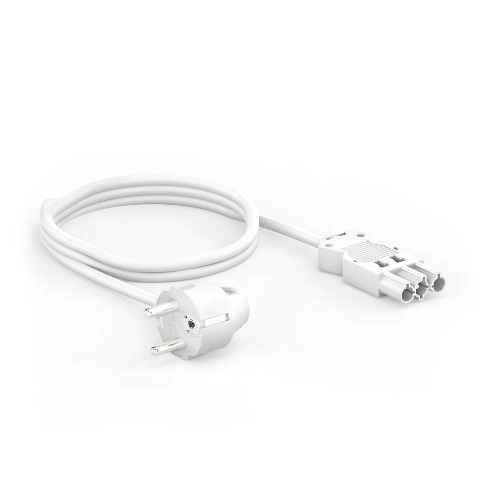 Sicherheitsstecker 90° auf GST18 Buchse Stromkabel - 1.50m, weiß