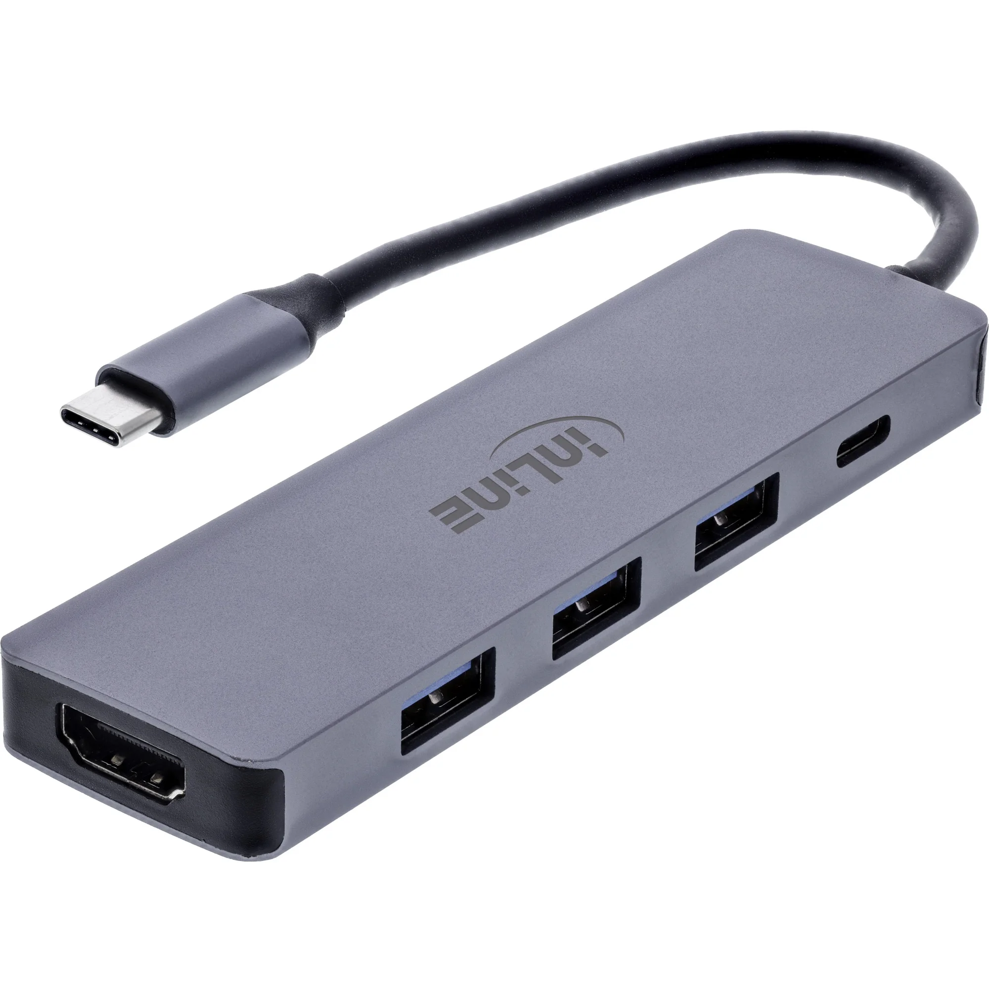InLine® Multifunktions-Hub, 3x USB-A 5 Gb/s, HDMI 4K/60 Hz, USB-C PD 100 W