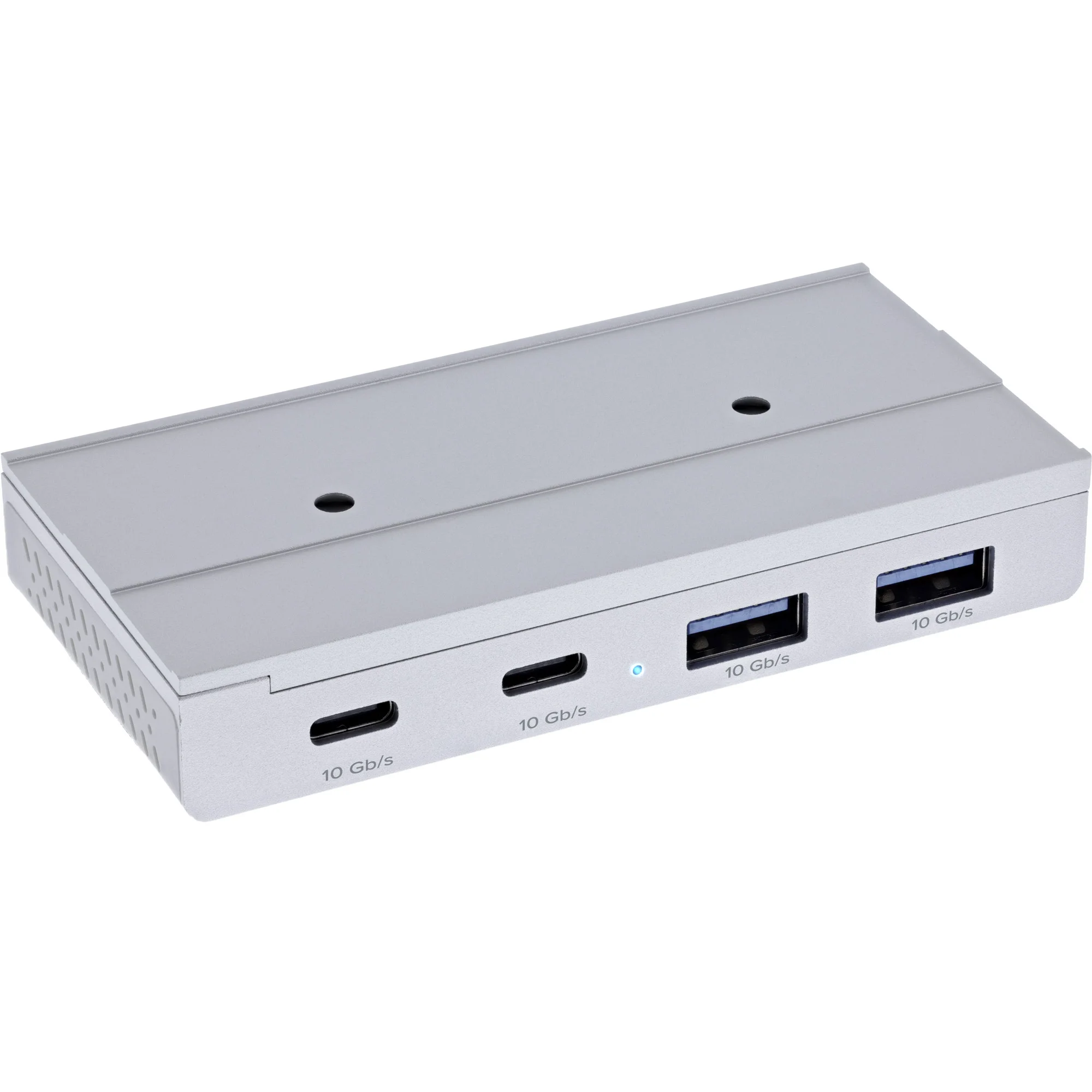 InLine® 4-Port Magnetic USB Hub, 2x USB-C, 2x USB-A, 10Gb/s, Aluminiumgehäuse