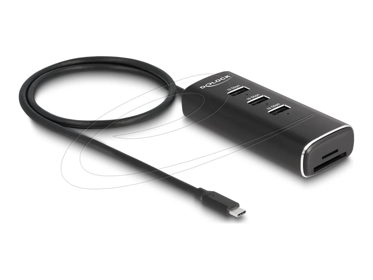 DELOCK 3 Port USB 10 Gbps Hub CardReader