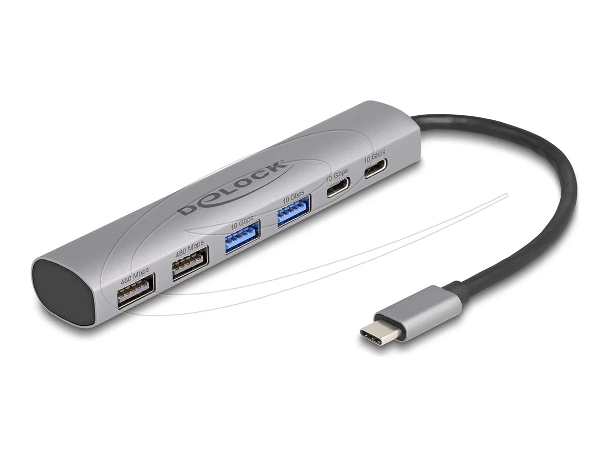 DELOCK 6 Port USB Hub mit 4 x USB Typ-A