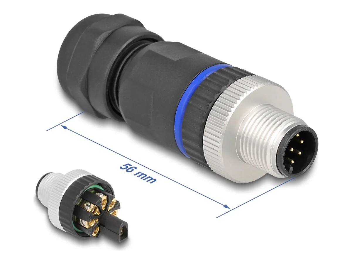 DELOCK M12 Steckverbinder A-kodiert 8P