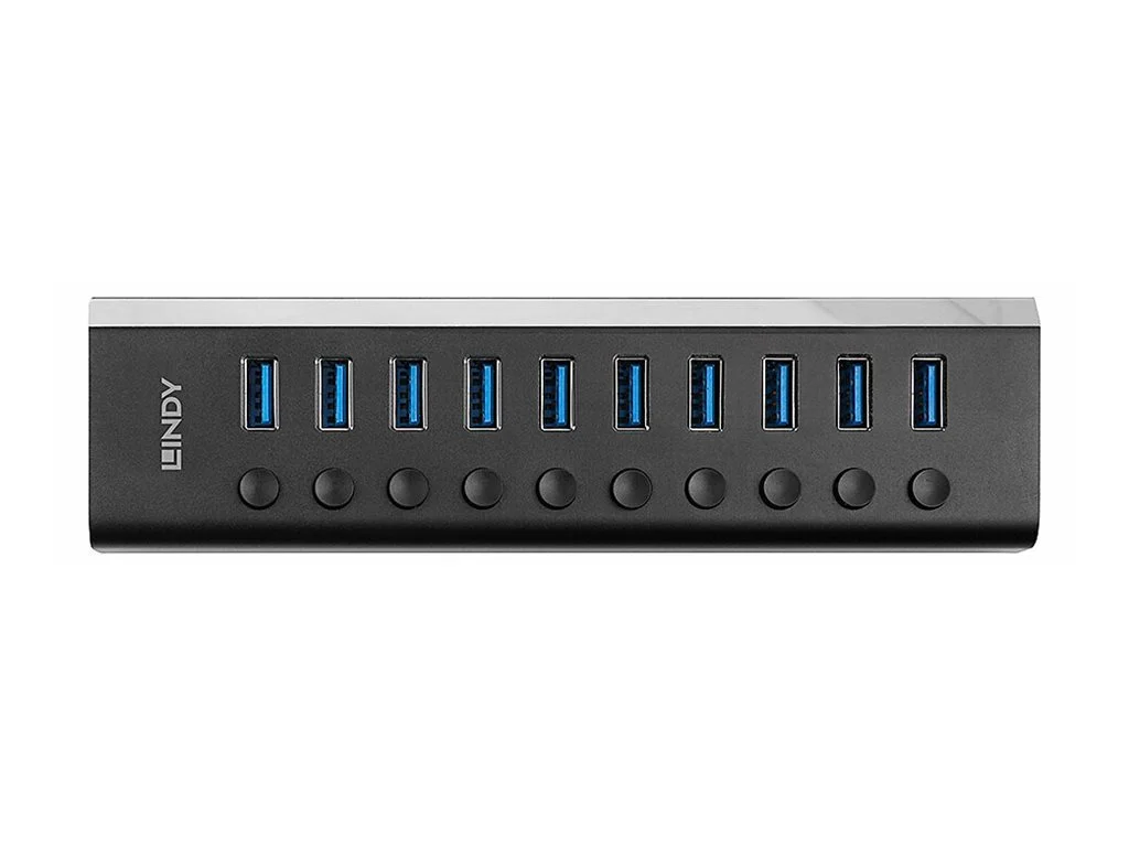 LINDY 10 Port USB 3.0 Hub mit Ein-/Aussc