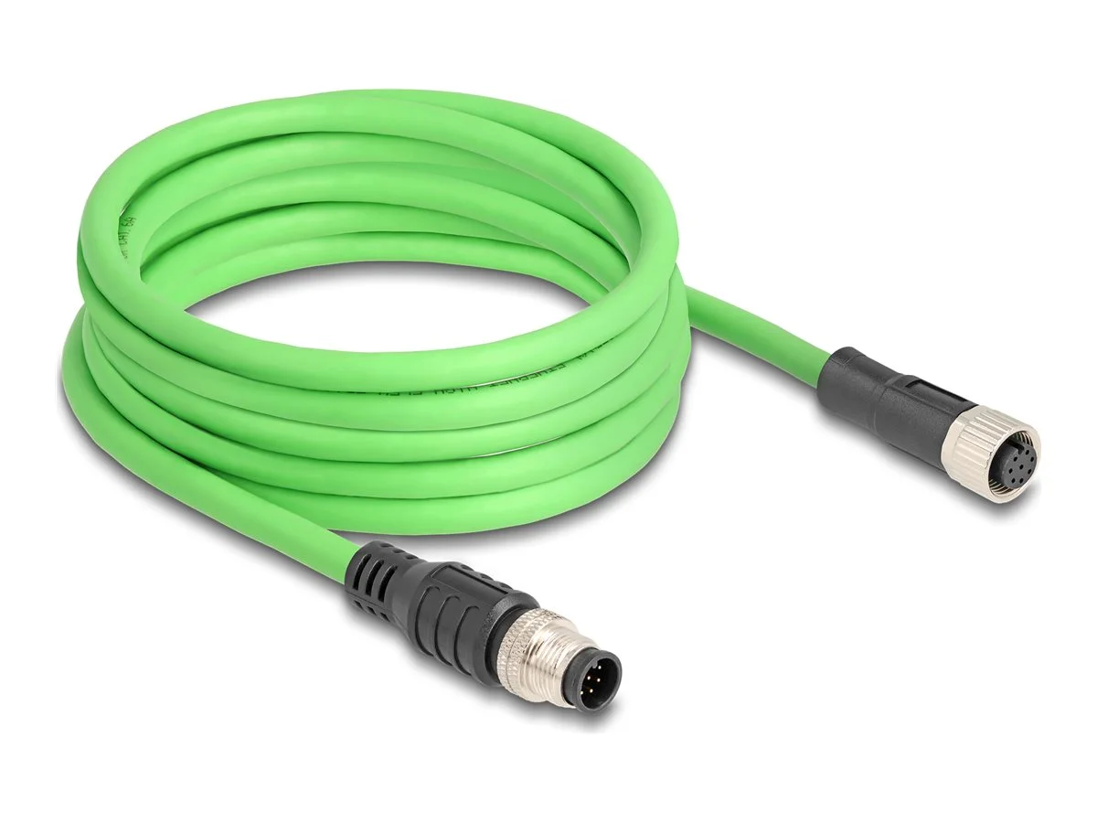 DELOCK M12 Kabel A-kodiert 8 Pin PUR 5m