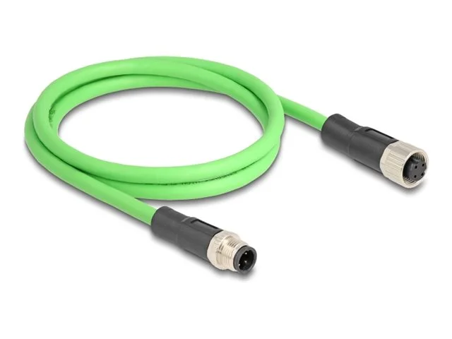 DELOCK M12 Kabel D-kodiert 4 Pin PUR 1m