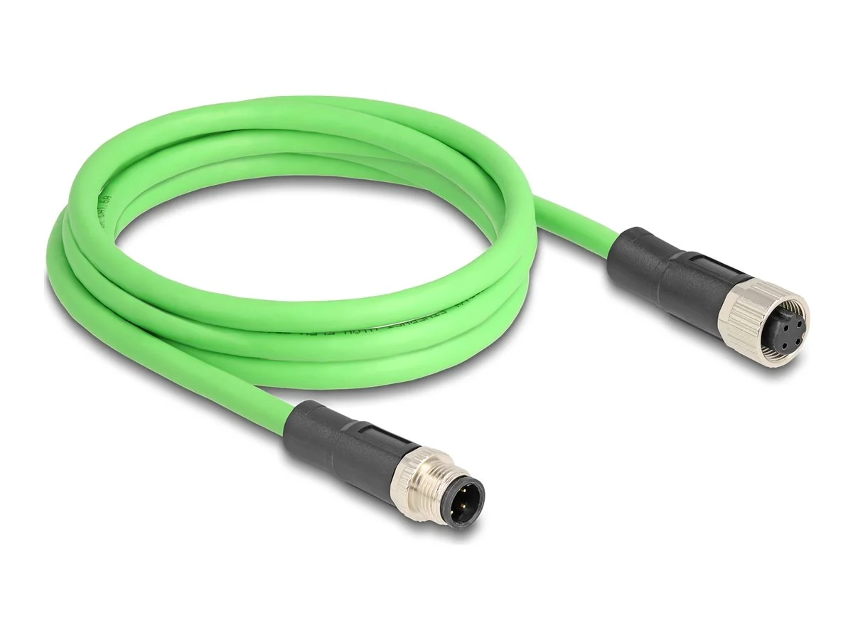 DELOCK M12 Kabel D-kodiert 4 Pin PUR 2m
