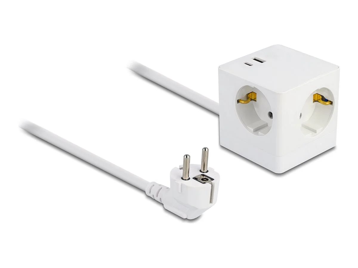 DELOCK Steckdosenwurfel mit Verlängerung