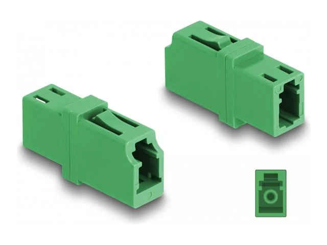 DELOCK LWL Kupplung LC Simplex APC grun