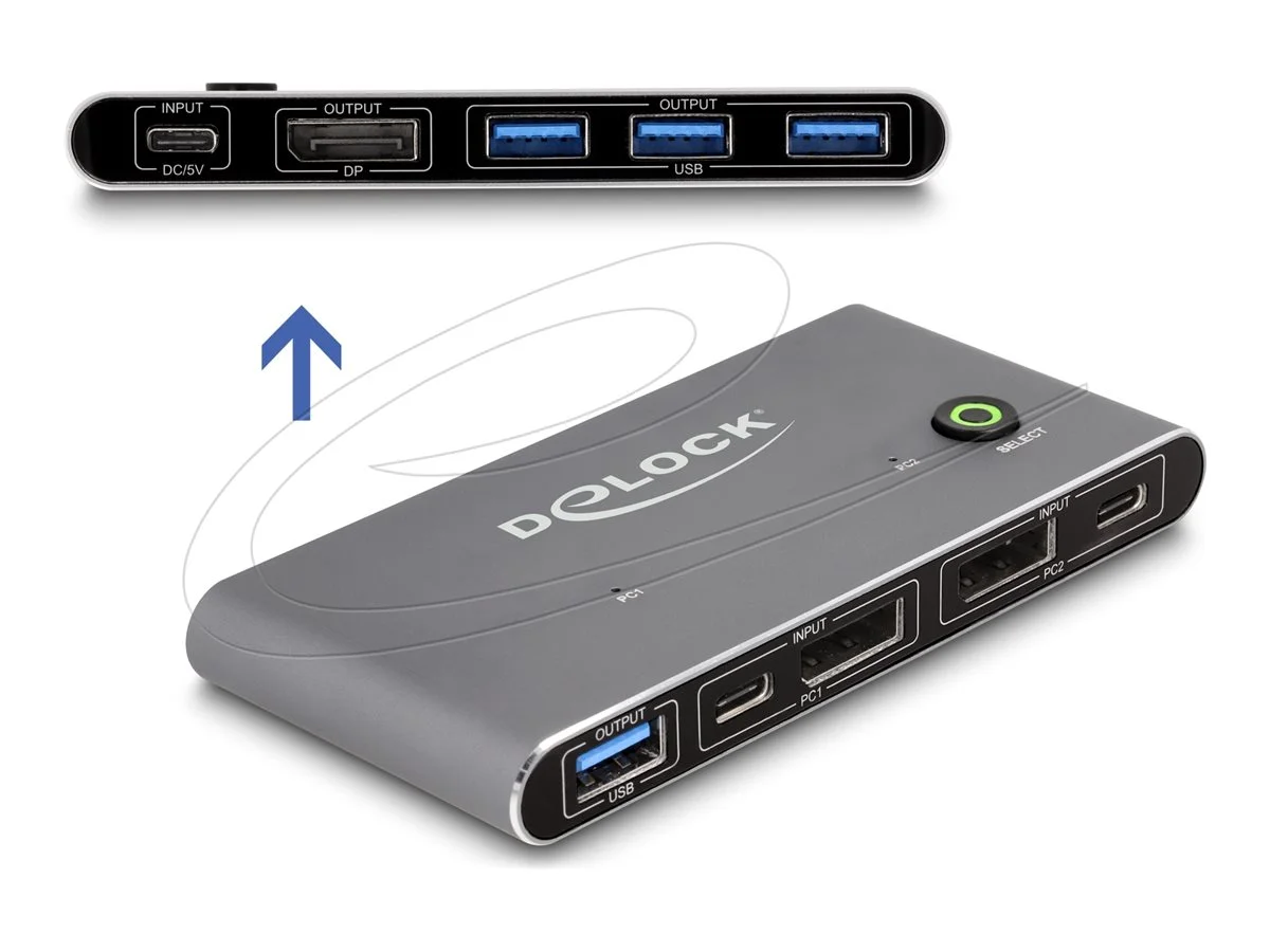 DELOCK DisplayPort KVM Switch 8K 30 Hz