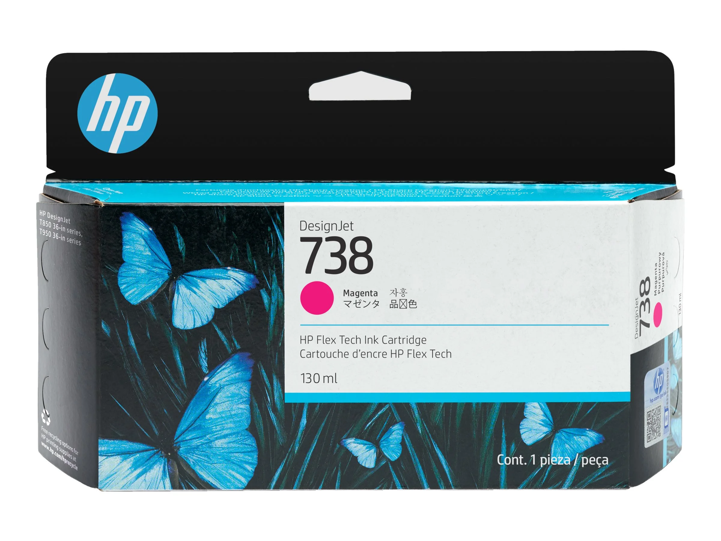 HP 738 130-ml Magenta DesignJet Ink Cart