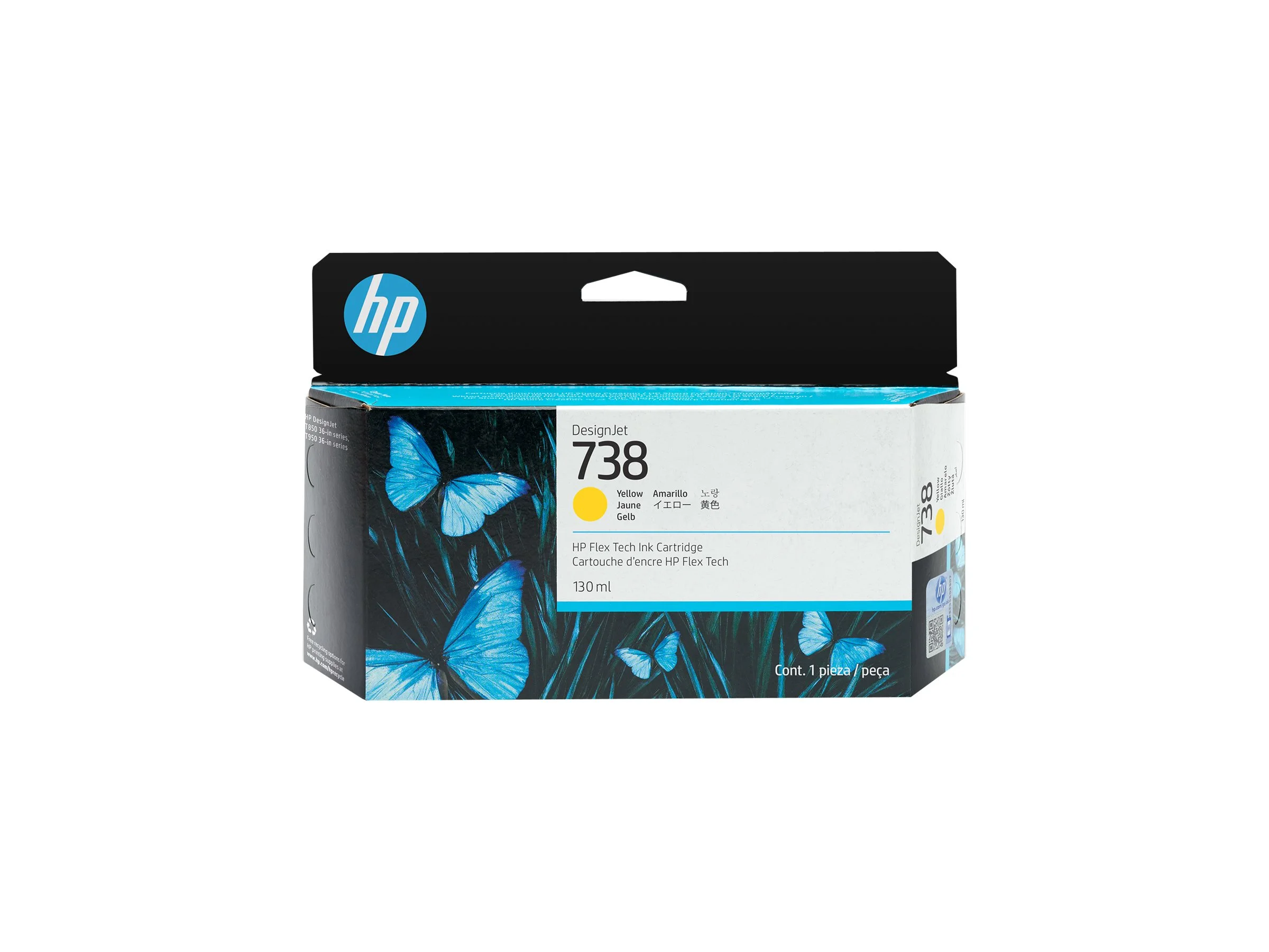 HP 738 130-ml Yellow DesignJet Ink Cartr
