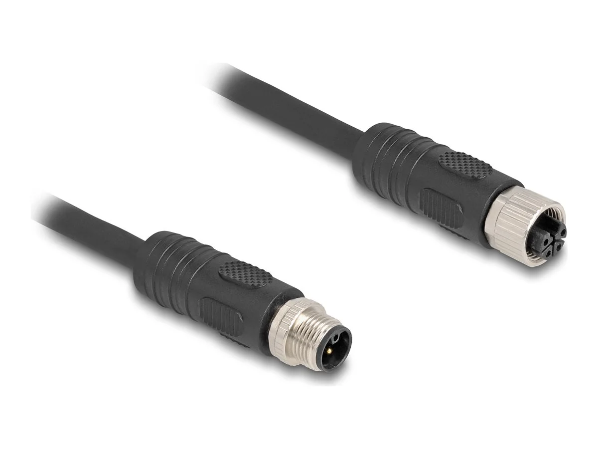 DELOCK M12 L-kodiert 4 Pin PUR 5m schw