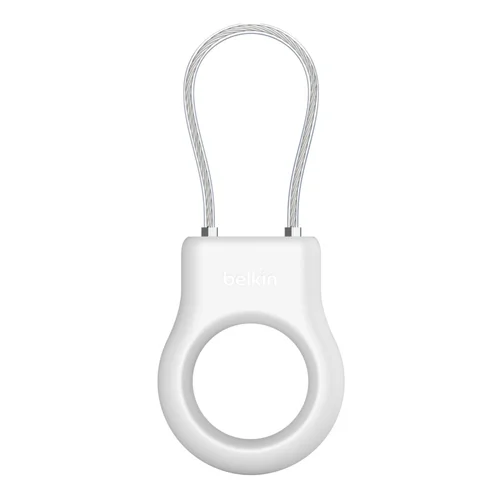 Secure Holder W/ Wire Loop F/ Apple AirTag White