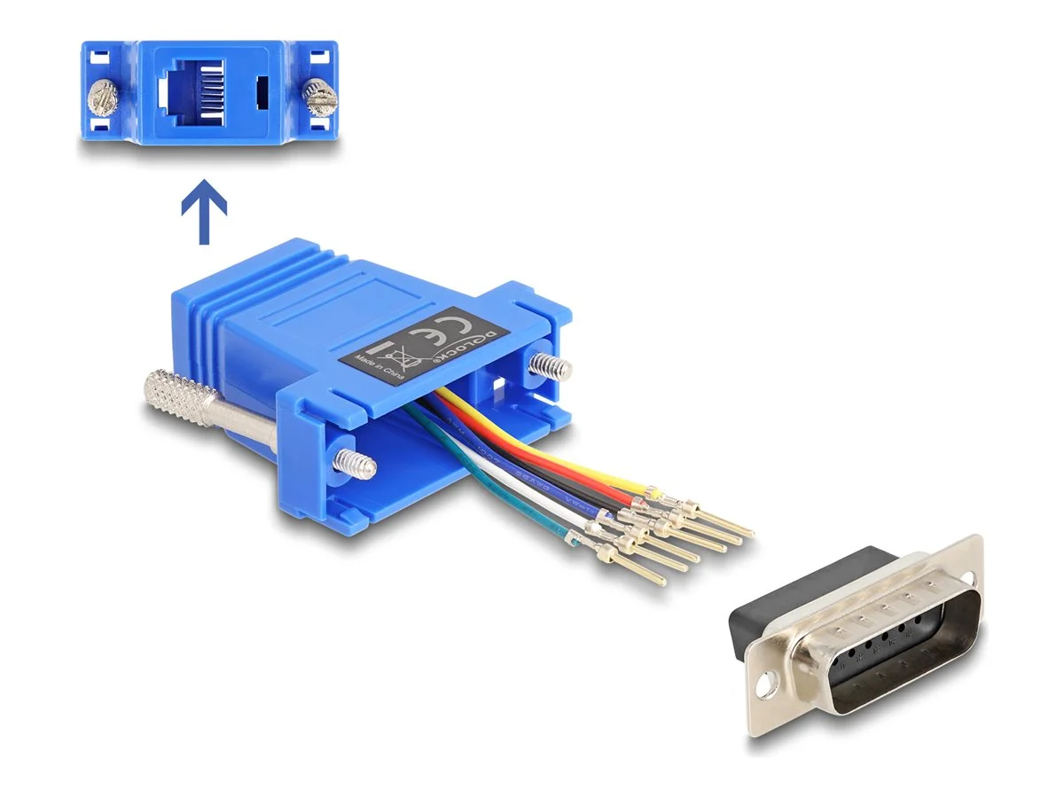 DELOCK D-Sub 15 Pin Stecker zu RJ12 Buc
