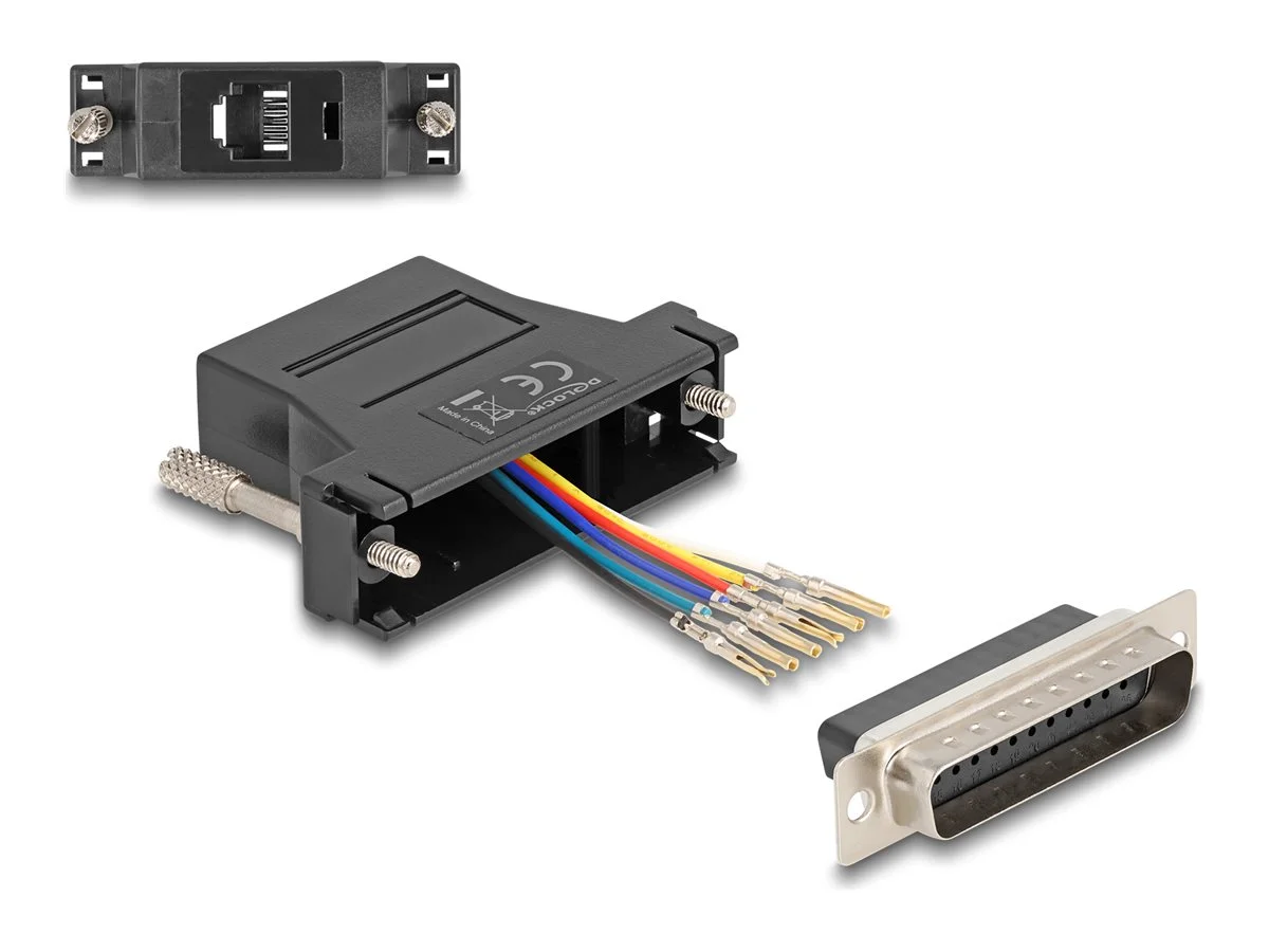 DELOCK D-Sub 25 Pin Stecker zu RJ12 Buc
