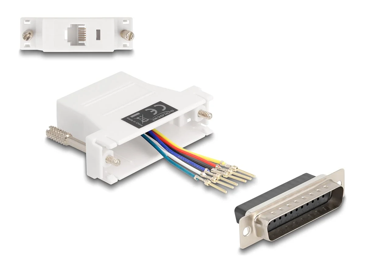 DELOCK D-Sub 25 Pin Stecker zu RJ12 Buc