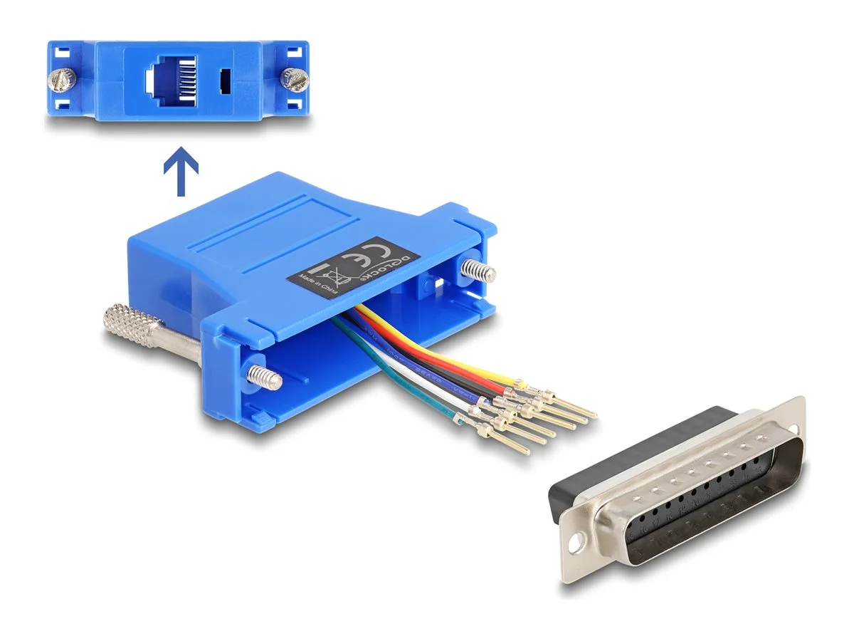 DELOCK D-Sub 25 Pin Stecker zu RJ12 Buc