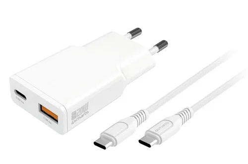 Ladeger. Pdplug Slimduo 20WWEI Gan 1C+1A  Und USB-C Kabel 15M