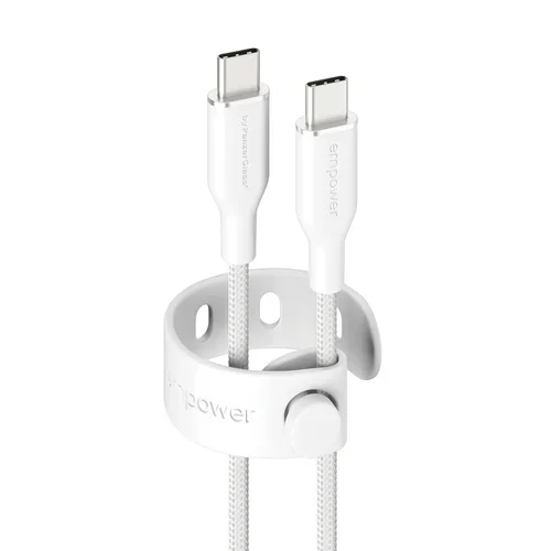 Racing 60W USB-C to USB-C Cable USB 2.0 2M Silver White
