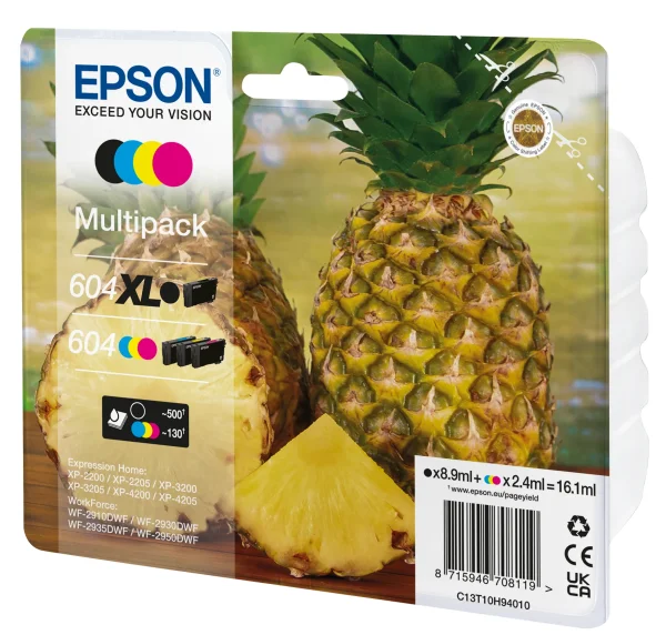 Epson 604XL Druckerpatrone 4 Stück(e) Original Hohe (XL-) Ausbeute Schwarz, Cyan, Magenta, Gelb