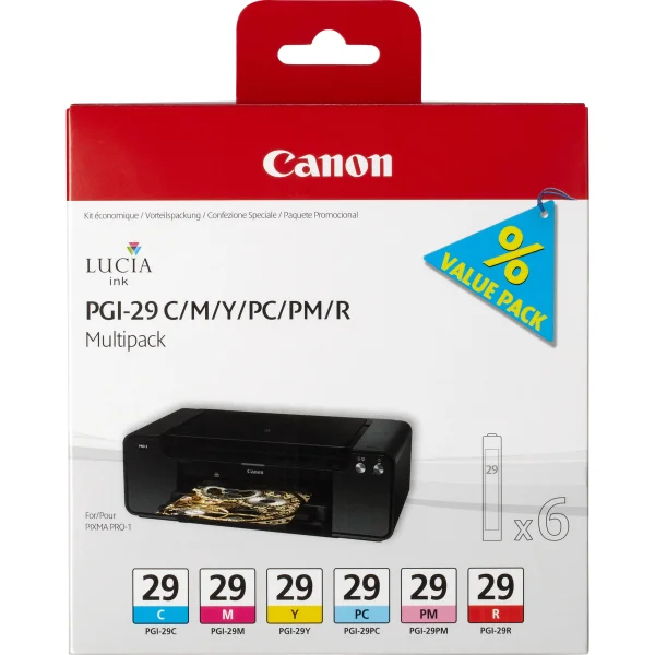 Canon PGI-29 C/M/Y/PC/PM/R Multipack mit 6 Tinten