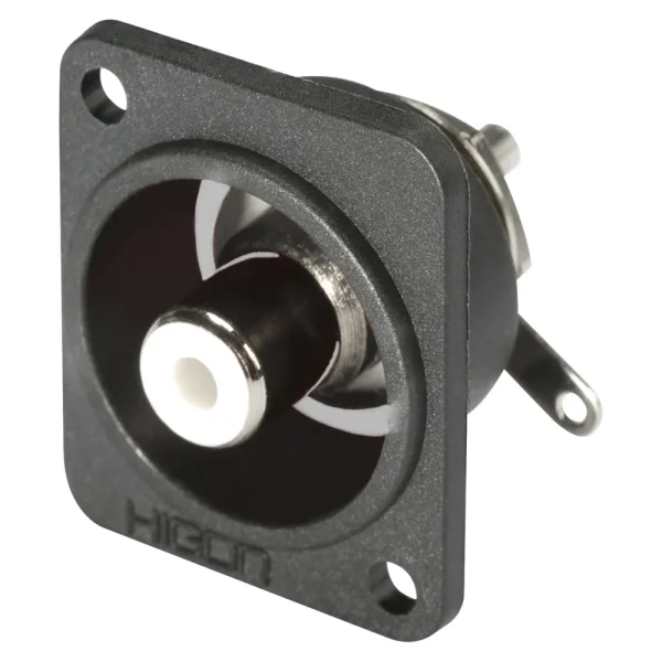 HICON-RCA D-Flansch Einbaubuchse Löt ws