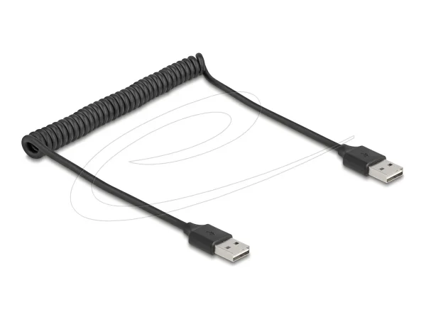 DELOCK Spiralkabel EASY-USB Typ-A zu A