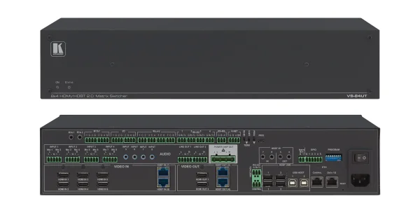 VS-84UT – All-in-One-Präsentationssystem mit 8x4 4K60 4: 2: 0 HDMI / HDBaseT 2.0-Matrixumschaltung, Master Room Controller, PoE und Leistungsverstärker
