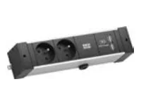 BACHMANN DESK RAIL 2xUTE 1xUSB Charger