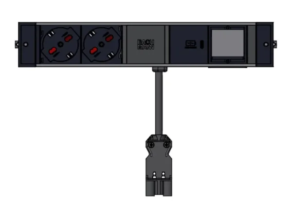 BACHMANN DESK RAIL 2xP40 1xUSB C 30W