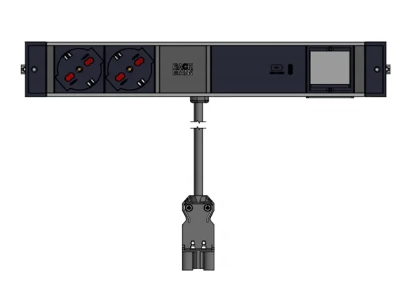 BACHMANN DESK RAIL 2xP40 1xUSB C 60W