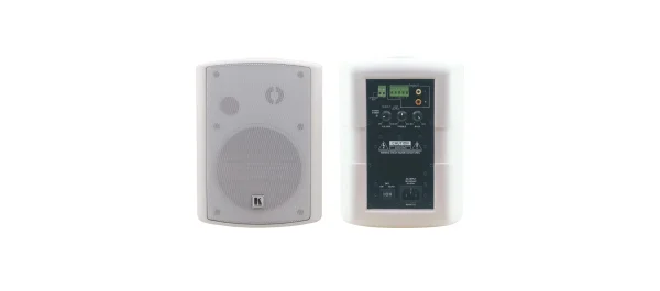 TAVOR-5-O(PAIR)/WHITE – 2x30 Watt Powered On−Wall Speaker System - White with EU power cord