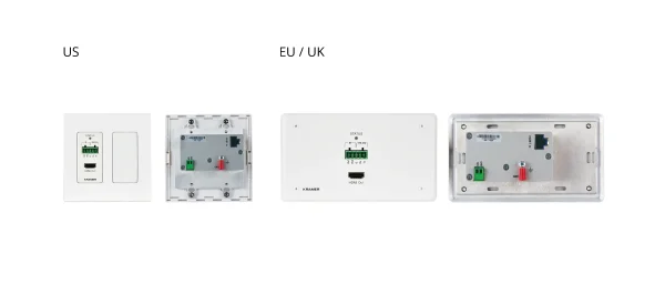 WP-789R/EU-80/86(W) – EU & UK–size Wall−Plate Receiver, with EU & UK White Frames