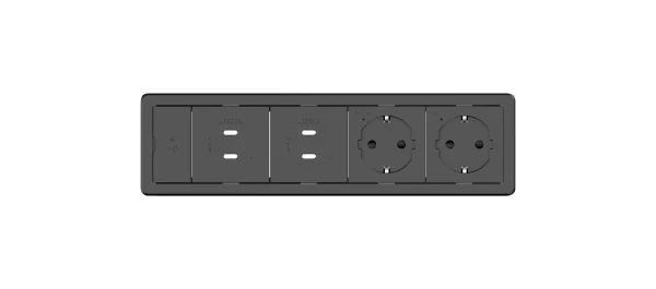 T-IN4-REC1(B) – Table In-Surface, Baseline, Black Rectangle, 4 modules. Includes – Black frame + Black locking device