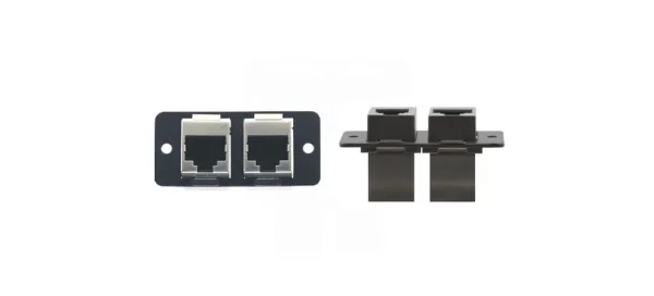 W4545 (G) – Wall-Plate Einsatz für doppelten Ethernet Anschluss - grau