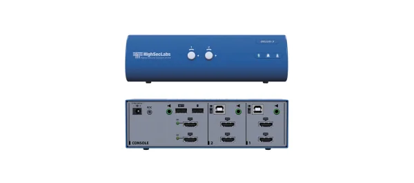DK22H-3 – HighSecLabs Sicherer Dual Head 2-Port 4K30 UHD HDMI KVM Switch