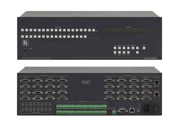 VP-16x18AK – 16x18 Matrixschalter für Computergrafik und unsymmetrisches Stereo-Audio